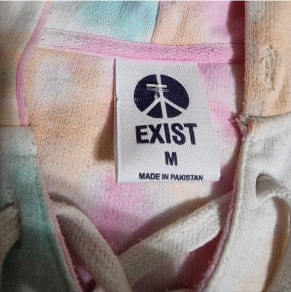Exist Oversized Kangaroo Pouch Tie-Dye Hoodie Sweatshirt - Picture 3 of 6
